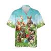 228CLOSET Easter Bunny Hawaiian Shirt for Men, Casual Button Down Summer Beach Cruise Unisex Shirt (TND-PTU-TT-HW-Easter_05) Size 2XL view 1