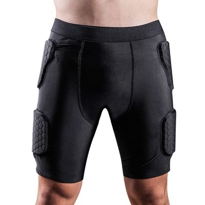 Mens Padded Shorts Skate Compression Short Basketball Hip Protective Underwear for Hip,butt and Tailbone (Color : Black, Size : X-Large)