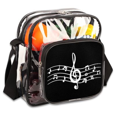 bisibuy Music Notes Clear Crossbody Bag Clear Messenger Bag Shoulder Bags Clear Purse Stadium Approved for Concerts Sports Events Work Travel