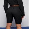 SOFULU Crisscross Waist Solid Shorts (Color : Black, Size : Medium) view 2