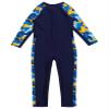 Hedmy Kid Boys One-Piece Swimsuit Zipper Long Sleeve Swimwear Rash Guard Bathing Suit Beachwear Surfing Navy Blue 9-10 Years view 2