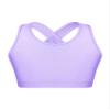 Jhaoyu Kids Girls Sleeveless Criss Cross Back Ballet Dance Crop Top Workout Yoga Running Athletic Fitness Sport Bra Lavender 6 Years view 1