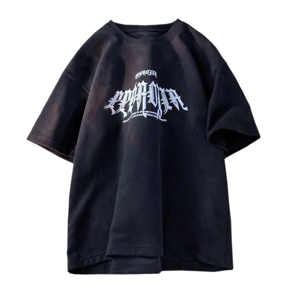 Men Vintage Crewneck T-Shirt Graphic Tees Hip Hop Short Sleeve Tops, Black, Medium