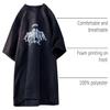 Men Vintage Crewneck T-Shirt Graphic Tees Hip Hop Short Sleeve Tops, Black, Medium view 4