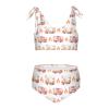 Aflyko Girls' Swimwear Fire Truck Watercolor Red 2-Piece Bikini Set Childish Beachwear 3-10T view 1