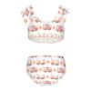 Aflyko Girls' Swimwear Fire Truck Watercolor Red 2-Piece Bikini Set Childish Beachwear 3-10T view 2