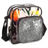 bisibuy Leopard Texture Black And White Clear Crossbody Bag Clear Messenger Bag Shoulder Bags Clear Purse Stadium Approved for Concerts Sports Events Work Travel view 1