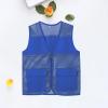 Altsuceser Adult Mesh Volunteer Activity Vest Supermarket Uniform Vests Clerk Workwear with Pockets Royal Blue 4XL view 3