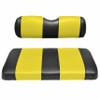 Seat Cover Replacement for Club Car Post-2000 DS Golf Cart - Front Bench Seat - Premium Marine Vinyl - 5 Panel Stitching - Staple On Installation - Two-Tone Golf Cart Seat Covers (Black & Yellow) view 1