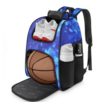 MATEIN Basketball Bag, Sturdy Soccer Bag with Ball Holder & Shoe Compartment, Large Basketball Backpack for Training Equipment, Water Resistant Sports Ball Backpack Fits Volleyball Football, Colorful