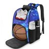 MATEIN Basketball Bag, Sturdy Soccer Bag with Ball Holder & Shoe Compartment, Large Basketball Backpack for Training Equipment, Water Resistant Sports Ball Backpack Fits Volleyball Football, Colorful view 1