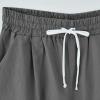 Women Summer Cotton Linen Shorts Plus Size Bermuda Shorts Drawstring Elastic Waist Pants with Pockets Loose Beach Shorts view 4