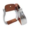 UNISTRENGH Western Horse Saddle Stirrups Aluminum Leather Tread Patterns Engraved for Equestrian Sports Saddles Accessories (125mm, Dark Brown) view 1