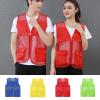 Altsuceser Adult Mesh Volunteer Activity Vest Supermarket Uniform Vests Clerk Workwear with Pockets Red M view 2
