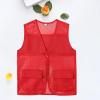 Altsuceser Adult Mesh Volunteer Activity Vest Supermarket Uniform Vests Clerk Workwear with Pockets Red M view 4
