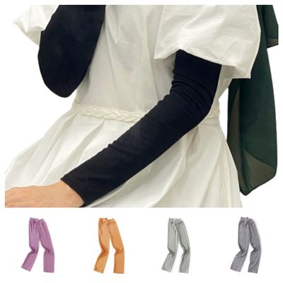 Cntqiang 4 Pairs Muslim Elastic Arm Sleeves for Women Modal Cotton Sunscreen UV Protection lslamic Arab Ramadan Sleeve Cover