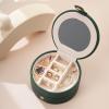 BIHOOA Travel portable ring jewelry storage box stud earrings jewelry jewelry storage box multi-layer jewelry box 11 * 11 * 5.8cm Green view 2