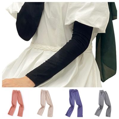 Cntqiang 4 Pairs Muslim Elastic Arm Sleeves for Women Modal Cotton Sunscreen UV Protection lslamic Arab Ramadan Sleeve Cover