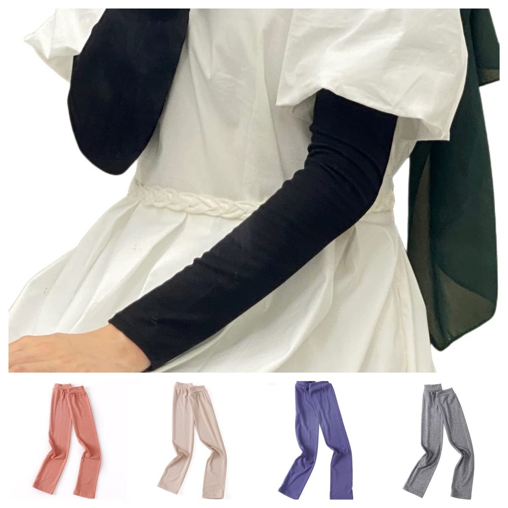 Cntqiang 4 Pairs Muslim Elastic Arm Sleeves for Women Modal Cotton Sunscreen UV Protection lslamic Arab Ramadan Sleeve Cover