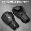 Boxing Gloves Men & Women, Pro Training Sparring, PU Leather MMA Kickboxing, Adult Heavy Punching Bag Gloves Mitts Focus Pad Workout, Ventilated Palm, 8 10 12 oz view 2