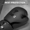Boxing Gloves Men & Women, Pro Training Sparring, PU Leather MMA Kickboxing, Adult Heavy Punching Bag Gloves Mitts Focus Pad Workout, Ventilated Palm, 8 10 12 oz view 3