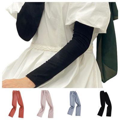 Cntqiang 4 Pairs Muslim Elastic Arm Sleeves for Women Modal Cotton Sunscreen UV Protection lslamic Arab Ramadan Sleeve Cover