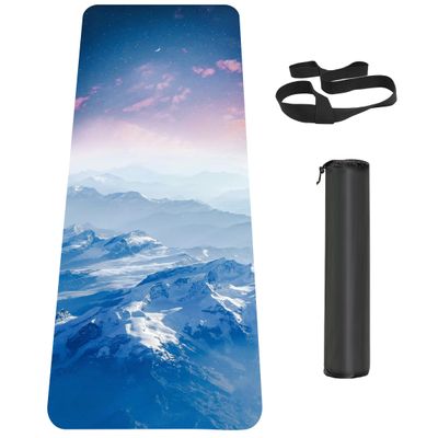 Knsbk Non Slip Yoga Mat TPE Workout Mat for Men Women, Thick Workout Mat with Carrying Strap, Fitness Mats for Exercise, Yoga, Fitness, Pilates, Floor Workouts (72" x 24" x 6mm)