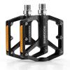 ROCKBROS Mountain Bike Pedals MTB Pedals with Reflective Strips Bicycle Flat Pedals Aluminum 9/16" Sealed Bearing Lightweight Platform for Road Mountain BMX MTB Bike view 1