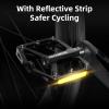 ROCKBROS Mountain Bike Pedals MTB Pedals with Reflective Strips Bicycle Flat Pedals Aluminum 9/16" Sealed Bearing Lightweight Platform for Road Mountain BMX MTB Bike view 2
