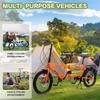 GOJLEX Foldable Tandem Bike, 20City Tandem Folding Bicycle, 7-Speed Adjustable Cruiser Bike Folding Bike with 3 Seats& Disc Brake, CE FCC CCC view 4