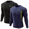 CL convallaria 2 Pack Men's Thermal Shirt Long Sleeve Fleece Lined Tops Base Layer Long John Shirts for Men,Small,B-Black+Blue view 1