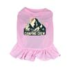 Camping Crew Dog Sundress - Landscape Dog Dress Shirt - Cool Design Dog Clothing - Pink, L view 1