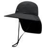 Croogo Outdoor Sun Hat for Men with UPF 50+ Safari Cap Wide Brim Fishing Hat with Neck Flap Mens Hiking Hat,Black-RNYF01 view 2