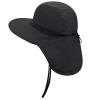 Croogo Outdoor Sun Hat for Men with UPF 50+ Safari Cap Wide Brim Fishing Hat with Neck Flap Mens Hiking Hat,Black-RNYF01 view 3