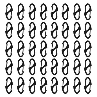 patscorai 80 Pieces of S Shaped Double Carabiner Keychain  (1.6 Inch) Dual Gate S Binder Carabiner  Ideal for Camping Traveling Fishing (Black)