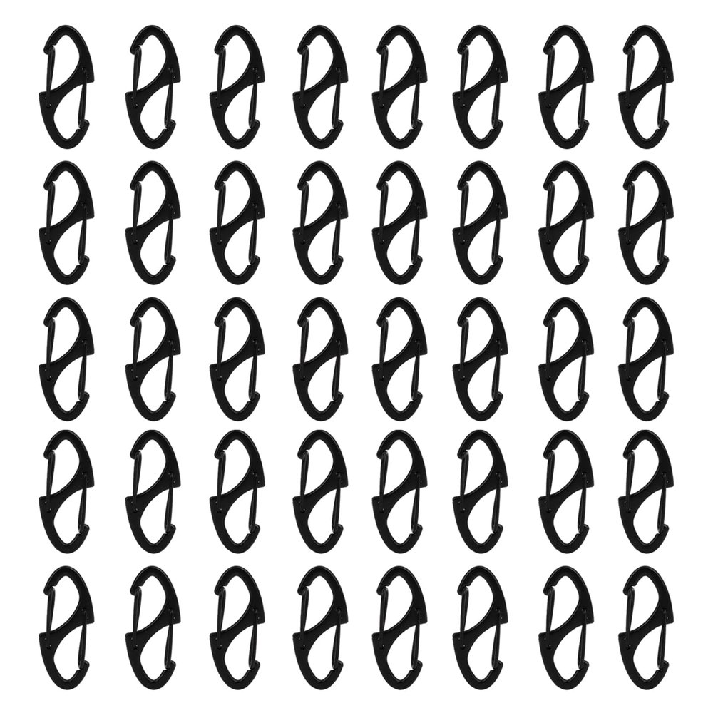 patscorai 80 Pieces of S Shaped Double Carabiner Keychain  (1.6 Inch) Dual Gate S Binder Carabiner  Ideal for Camping Traveling Fishing (Black)
