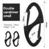 patscorai 80 Pieces of S Shaped Double Carabiner Keychain  (1.6 Inch) Dual Gate S Binder Carabiner  Ideal for Camping Traveling Fishing (Black) view 2