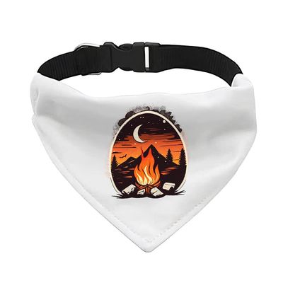 Campfire Design Pet Bandana Collar - Cute Scarf Collar - Themed Dog Bandana - L