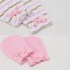 MAMIMAKA Baby Girls Caps Mittens and Thick Warm Socks Cotton Newborn Essentials Accessories (Hats+Gloves+Terry Socks),0-6 Months view 3