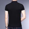 JEsilunmaMY Men's Casual Stand Collar Henley T-Shirt Short Sleeve Slim Fit Polo Tee Shirt Slim Fit Lightweight Hipster Shirt (Black,180) view 4