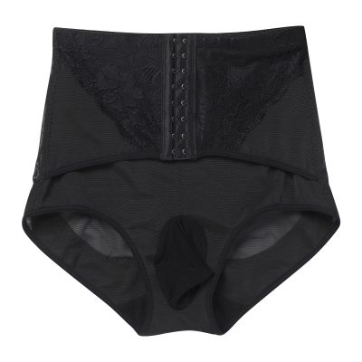 ABAFIP Men's Tummy Control Shapewear Underwear High Waist Body Shaper Slimmming Waist Cinchers Trainer Corset Lace Briefs Black-floral 4X-Large(US XX-Large)
