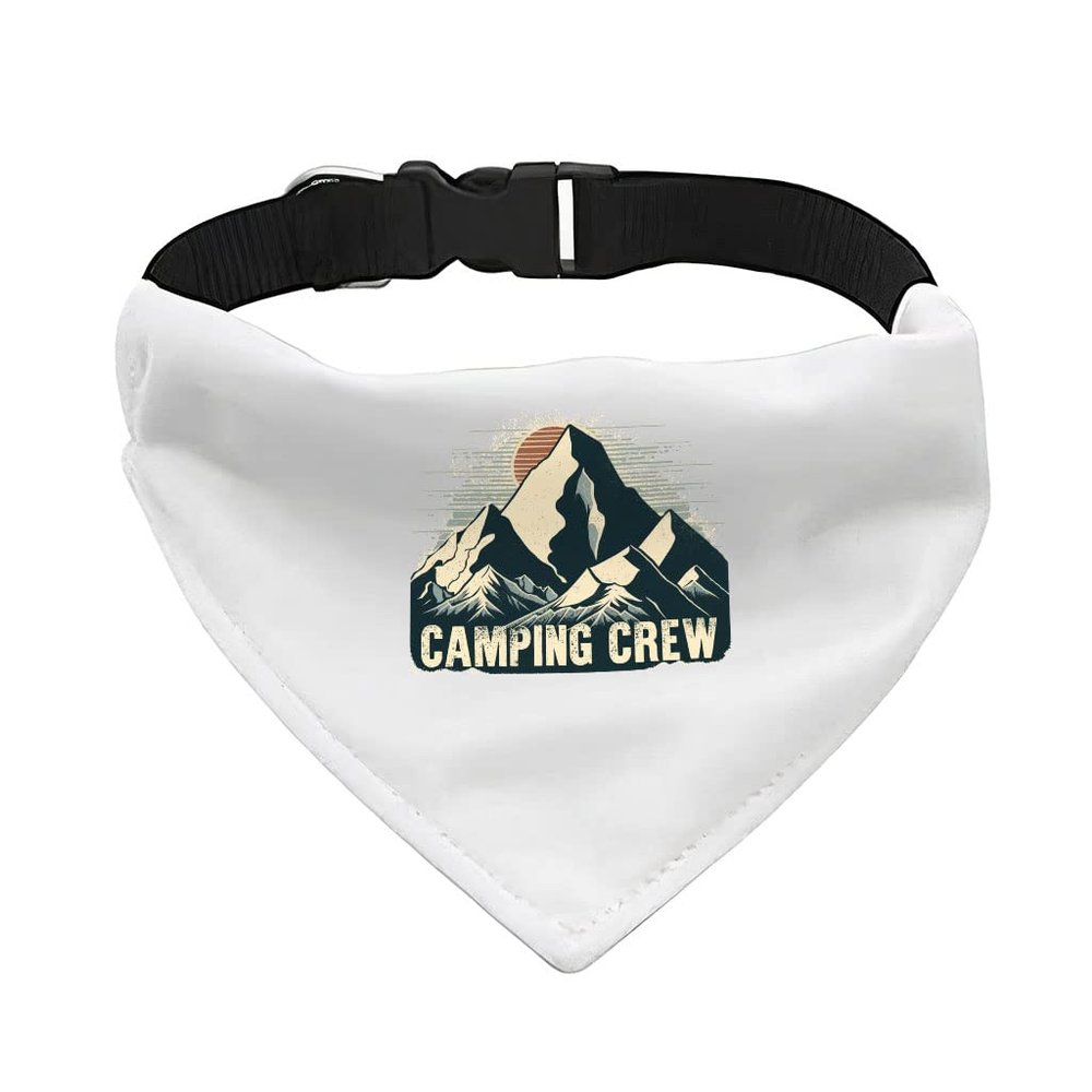 Camping Crew Pet Bandana Collar - Landscape Scarf Collar - Cool Design Dog Bandana - S