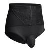 ABAFIP Men's Tummy Control Shapewear Underwear High Waist Body Shaper Slimmming Waist Cinchers Trainer Corset Lace Briefs Crossdress Lingerie Black-floral 3X-Large(US X-Large) view 3