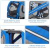 PEXMOR Dog Bike Trailer, Folding Bike Trailer for Dogs, Pet Trailer Cart for Bicycle, Bike Cargo Wagon Carrier Attachment w/Universal Hitch & 20" Quick Release Wheel Blue view 2