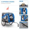 PEXMOR Dog Bike Trailer, Folding Bike Trailer for Dogs, Pet Trailer Cart for Bicycle, Bike Cargo Wagon Carrier Attachment w/Universal Hitch & 20" Quick Release Wheel Blue view 4
