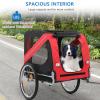 PEXMOR Dog Bike Trailer, Folding Bike Trailer for Dogs, Pet Trailer Cart for Bicycle, Bike Cargo Wagon Carrier Attachment w/Universal Hitch & 20" Quick Release Wheel Red view 3