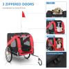 PEXMOR Dog Bike Trailer, Folding Bike Trailer for Dogs, Pet Trailer Cart for Bicycle, Bike Cargo Wagon Carrier Attachment w/Universal Hitch & 20" Quick Release Wheel Red view 4
