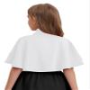 YOOJIA Baby Flower Girl Dress Bolero Shrug Open Front Cropped Coat Jacket Princess Stand Collar Outwear Capelet White 6-24 Months view 2