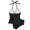 SUUKSESS Women Sexy Halter Tankini Bathing Suits Slimming Tummy Control High Waisted Swimsuits 2 Piece (Leopard Black, S) view 4