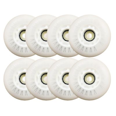 JHKJ Inline Skate Wheels 90A Light Up Inline Skate Replacement Wheels Multiple Sizes Luminous Flash Roller Skate Wheels,White,56mm